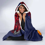 Adelaide Crow Mascot Hooded Blanket Polynesian Tribal Pattern Bold Island Style