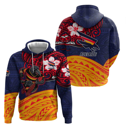 Adelaide Crow Mascot Hoodie Polynesian Tribal Pattern Bold Island Style