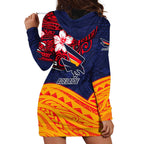 Adelaide Crow Mascot Hoodie Dress Polynesian Tribal Pattern Bold Island Style