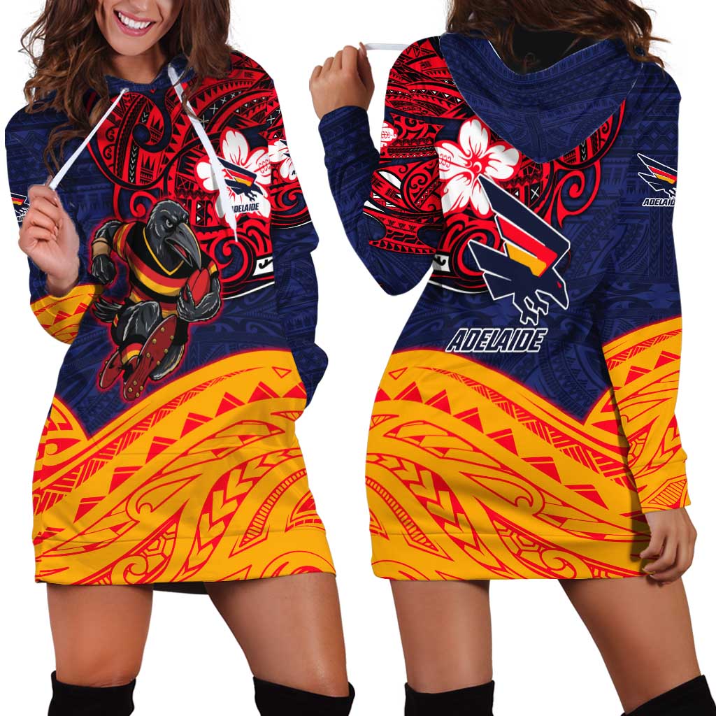 Adelaide Crow Mascot Hoodie Dress Polynesian Tribal Pattern Bold Island Style