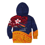 Adelaide Crow Mascot Kid Hoodie Polynesian Tribal Pattern Bold Island Style
