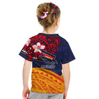 Adelaide Crow Mascot Kid T Shirt Polynesian Tribal Pattern Bold Island Style