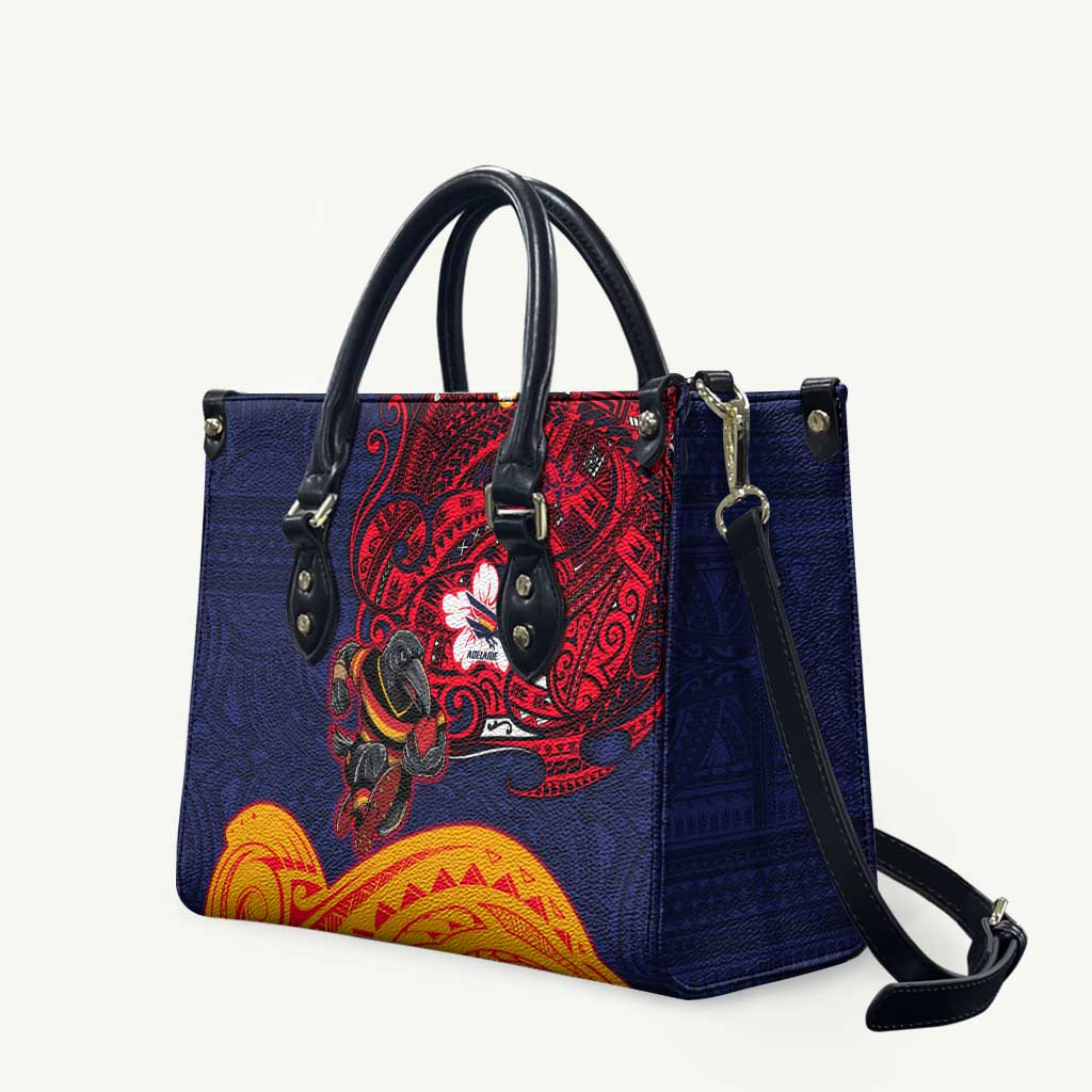 Adelaide Crow Mascot Leather Bag Polynesian Tribal Pattern Bold Island Style