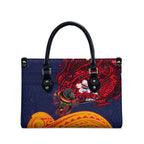 Adelaide Crow Mascot Leather Bag Polynesian Tribal Pattern Bold Island Style