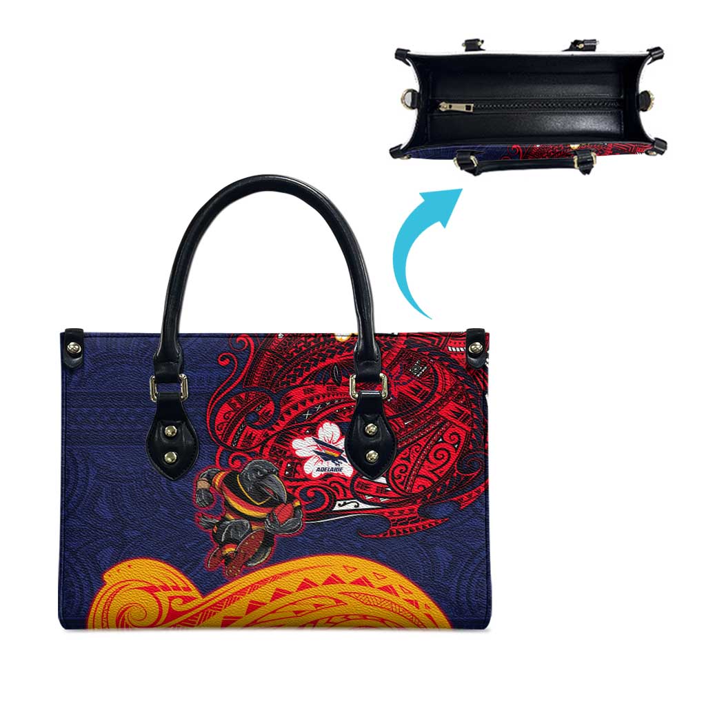 Adelaide Crow Mascot Leather Bag Polynesian Tribal Pattern Bold Island Style