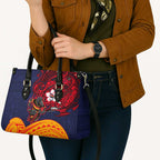 Adelaide Crow Mascot Leather Bag Polynesian Tribal Pattern Bold Island Style