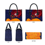 Adelaide Crow Mascot Leather Bag Polynesian Tribal Pattern Bold Island Style