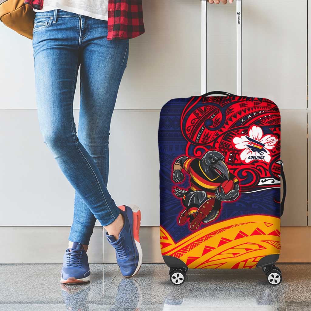 Adelaide Crow Mascot Luggage Cover Polynesian Tribal Pattern Bold Island Style