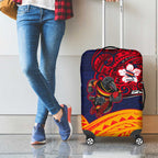 Adelaide Crow Mascot Luggage Cover Polynesian Tribal Pattern Bold Island Style