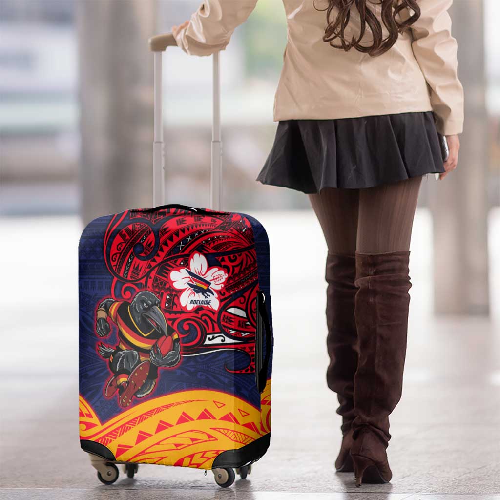 Adelaide Crow Mascot Luggage Cover Polynesian Tribal Pattern Bold Island Style