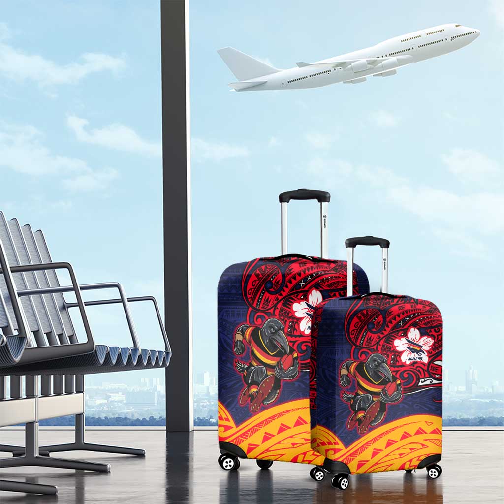 Adelaide Crow Mascot Luggage Cover Polynesian Tribal Pattern Bold Island Style