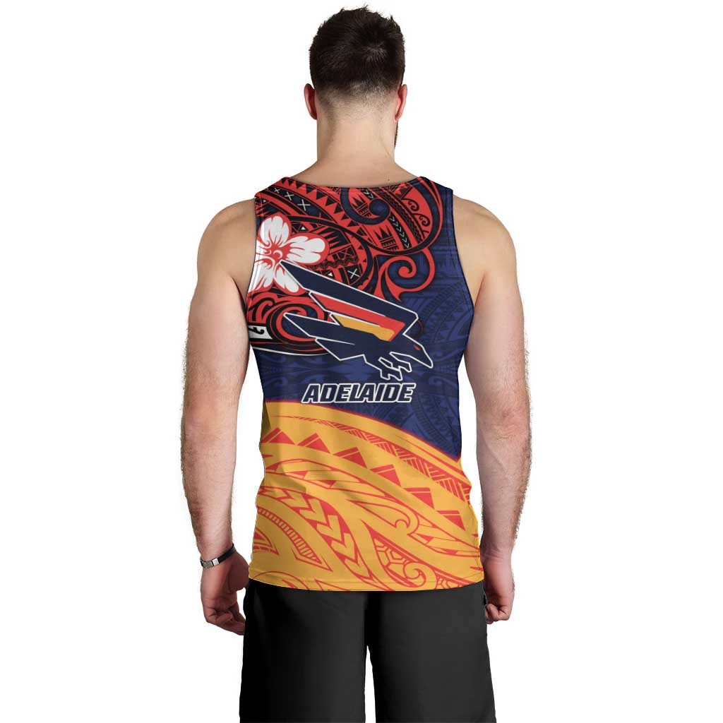 Adelaide Crow Mascot Men Tank Top Polynesian Tribal Pattern Bold Island Style