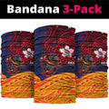 Adelaide Crow Mascot Neck Gaiter Polynesian Tribal Pattern Bold Island Style