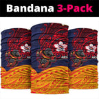 Adelaide Crow Mascot Neck Gaiter Polynesian Tribal Pattern Bold Island Style