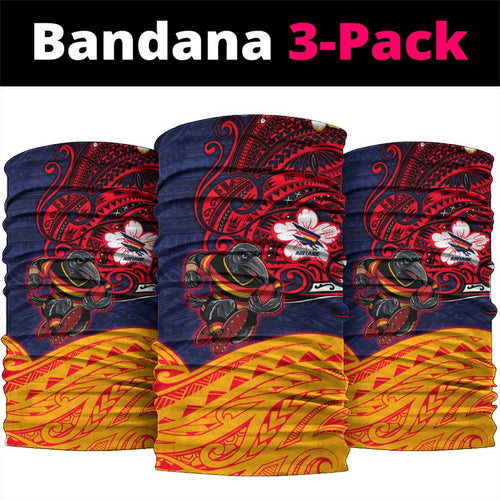 Adelaide Crow Mascot Neck Gaiter Polynesian Tribal Pattern Bold Island Style