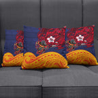 Adelaide Crow Mascot Pillow Cover Polynesian Tribal Pattern Bold Island Style