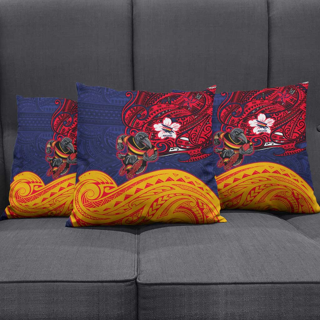 Adelaide Crow Mascot Pillow Cover Polynesian Tribal Pattern Bold Island Style