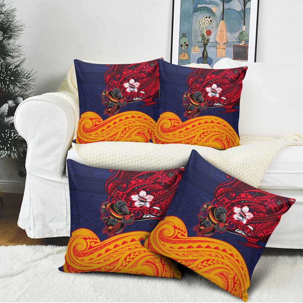 Adelaide Crow Mascot Pillow Cover Polynesian Tribal Pattern Bold Island Style