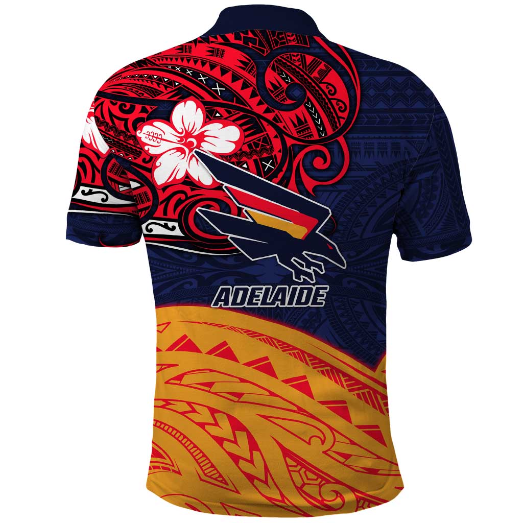 Adelaide Crow Mascot Polo Shirt Polynesian Tribal Pattern Bold Island Style