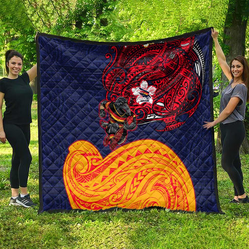 Adelaide Crow Mascot Quilt Polynesian Tribal Pattern Bold Island Style