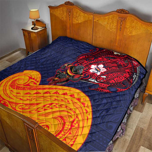Adelaide Crow Mascot Quilt Polynesian Tribal Pattern Bold Island Style