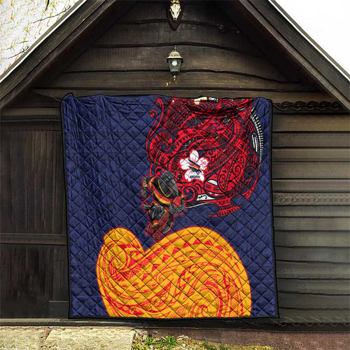 Adelaide Crow Mascot Quilt Polynesian Tribal Pattern Bold Island Style