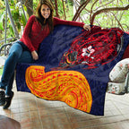 Adelaide Crow Mascot Quilt Polynesian Tribal Pattern Bold Island Style