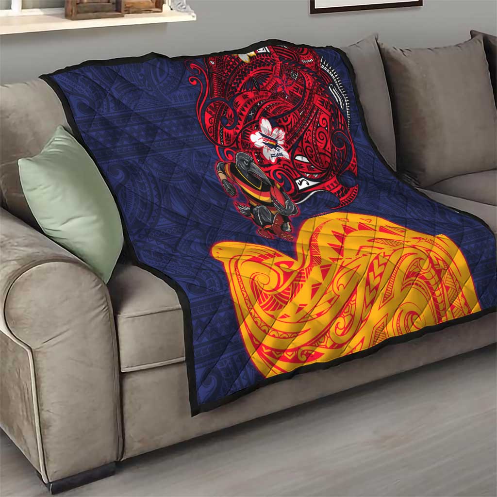Adelaide Crow Mascot Quilt Polynesian Tribal Pattern Bold Island Style