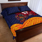 Adelaide Crow Mascot Quilt Bed Set Polynesian Tribal Pattern Bold Island Style
