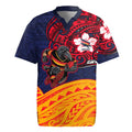 Adelaide Crow Mascot Rugby Jersey Polynesian Tribal Pattern Bold Island Style