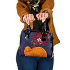 Adelaide Crow Mascot Shoulder Handbag Polynesian Tribal Pattern Bold Island Style