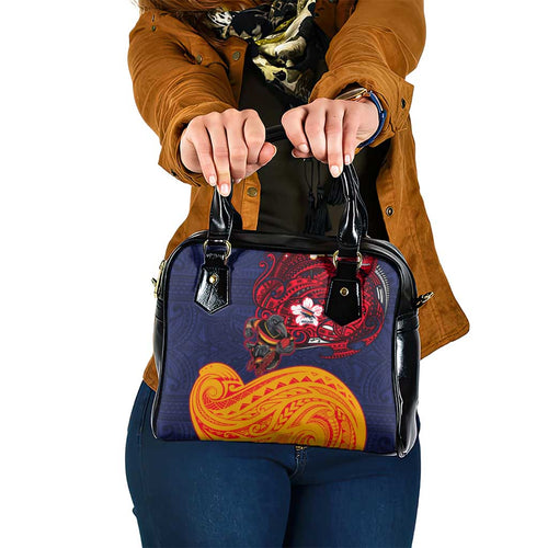 Adelaide Crow Mascot Shoulder Handbag Polynesian Tribal Pattern Bold Island Style