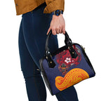 Adelaide Crow Mascot Shoulder Handbag Polynesian Tribal Pattern Bold Island Style