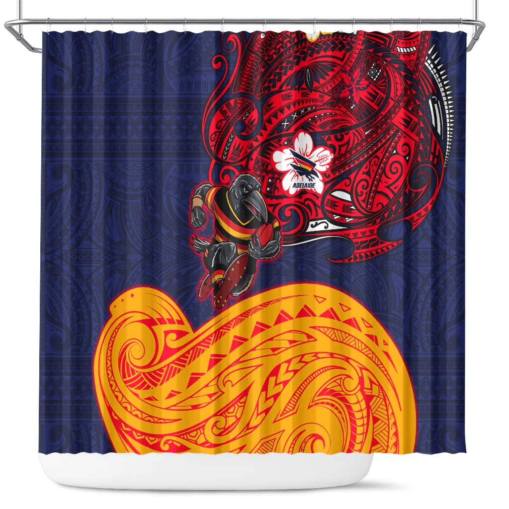 Adelaide Crow Mascot Shower Curtain Polynesian Tribal Pattern Bold Island Style