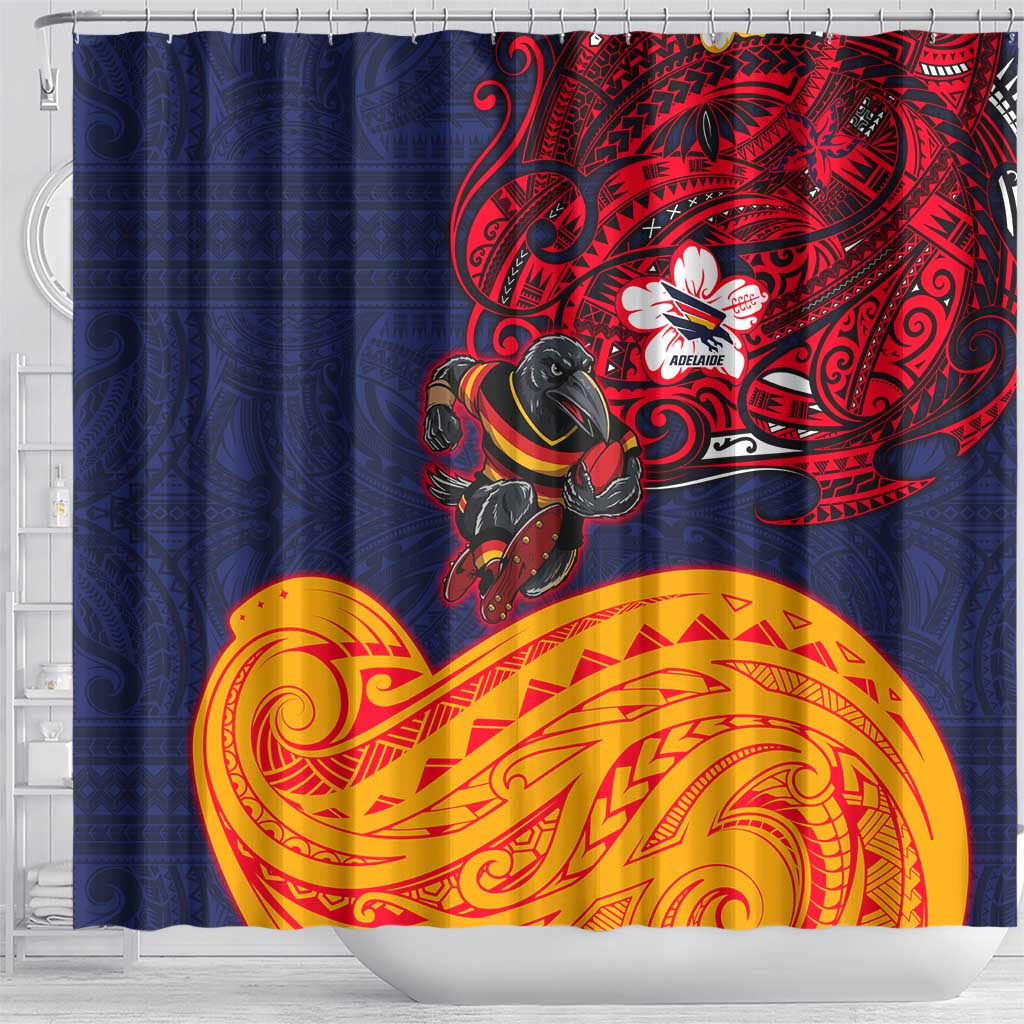Adelaide Crow Mascot Shower Curtain Polynesian Tribal Pattern Bold Island Style