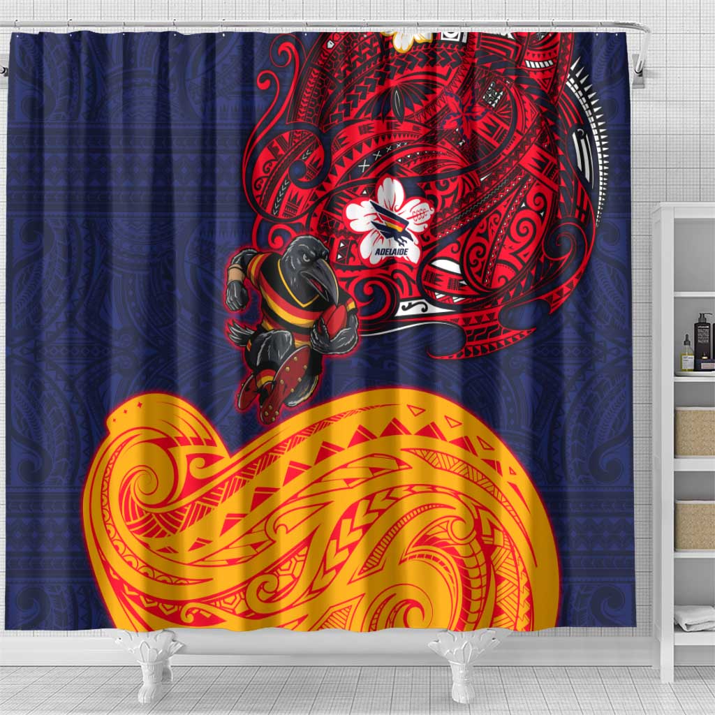 Adelaide Crow Mascot Shower Curtain Polynesian Tribal Pattern Bold Island Style