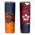 Adelaide Crow Mascot Skinny Tumbler Polynesian Tribal Pattern Bold Island Style