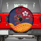 Adelaide Crow Mascot Spare Tire Cover Polynesian Tribal Pattern Bold Island Style