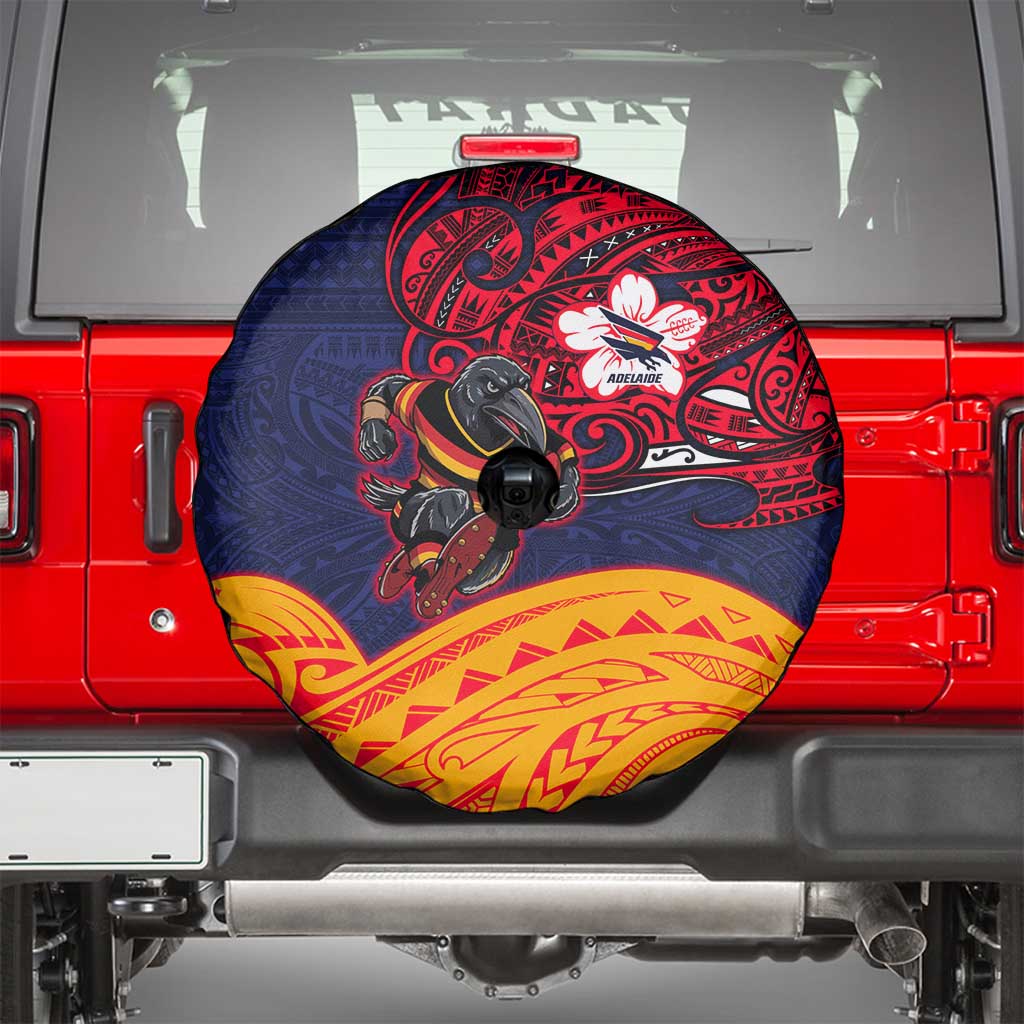 Adelaide Crow Mascot Spare Tire Cover Polynesian Tribal Pattern Bold Island Style