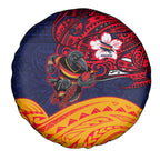 Adelaide Crow Mascot Spare Tire Cover Polynesian Tribal Pattern Bold Island Style