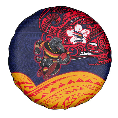Adelaide Crow Mascot Spare Tire Cover Polynesian Tribal Pattern Bold Island Style