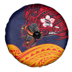 Adelaide Crow Mascot Spare Tire Cover Polynesian Tribal Pattern Bold Island Style