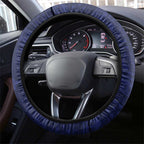 Adelaide Crow Mascot Steering Wheel Cover Polynesian Tribal Pattern Bold Island Style