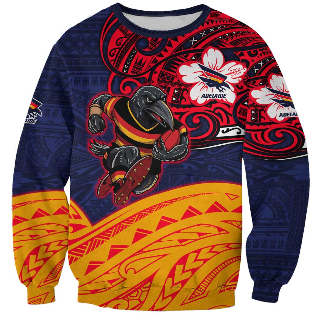 Adelaide Crow Mascot Sweatshirt Polynesian Tribal Pattern Bold Island Style
