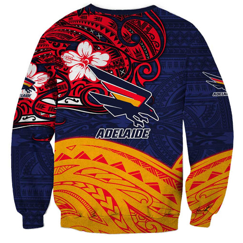 Adelaide Crow Mascot Sweatshirt Polynesian Tribal Pattern Bold Island Style