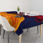 Adelaide Crow Mascot Tablecloth Polynesian Tribal Pattern Bold Island Style