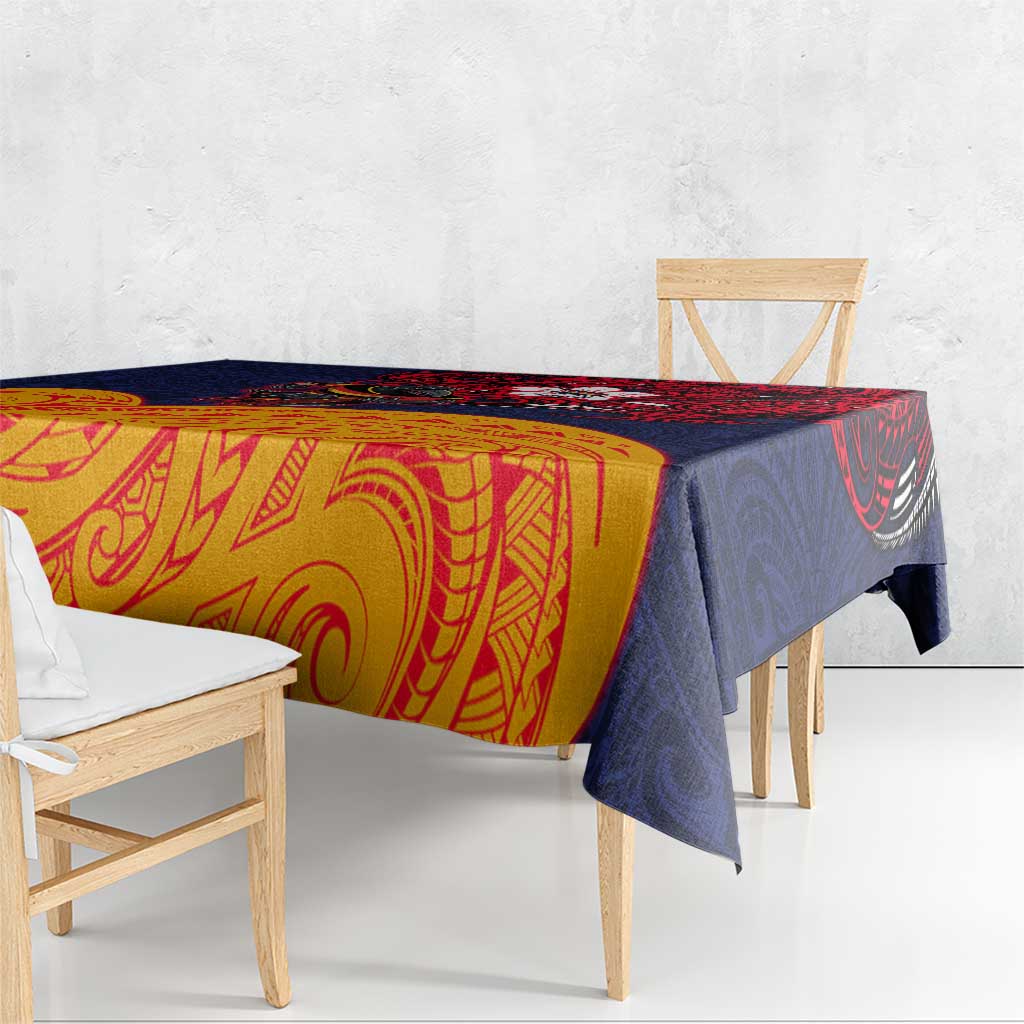 Adelaide Crow Mascot Tablecloth Polynesian Tribal Pattern Bold Island Style