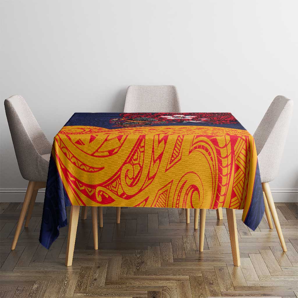 Adelaide Crow Mascot Tablecloth Polynesian Tribal Pattern Bold Island Style