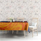 Adelaide Crow Mascot Tablecloth Polynesian Tribal Pattern Bold Island Style