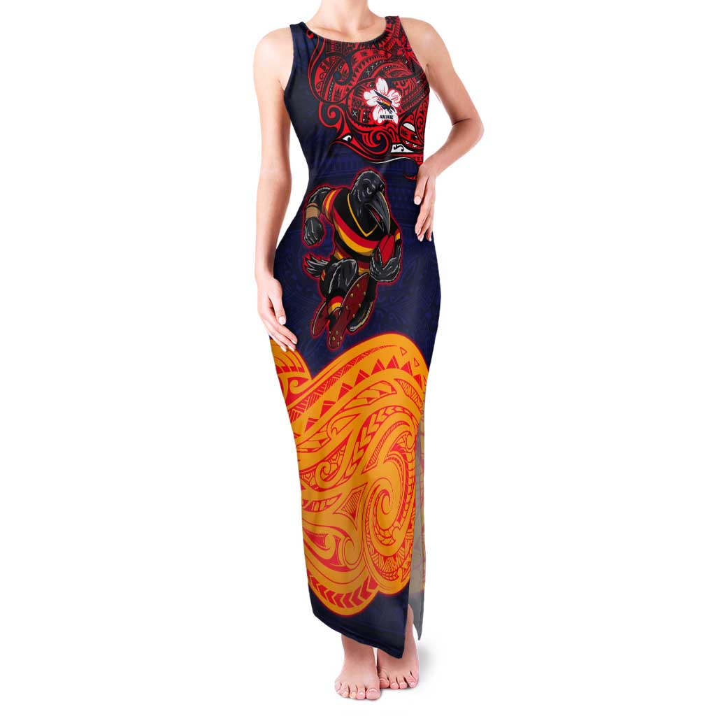 Adelaide Crow Mascot Tank Maxi Dress Polynesian Tribal Pattern Bold Island Style